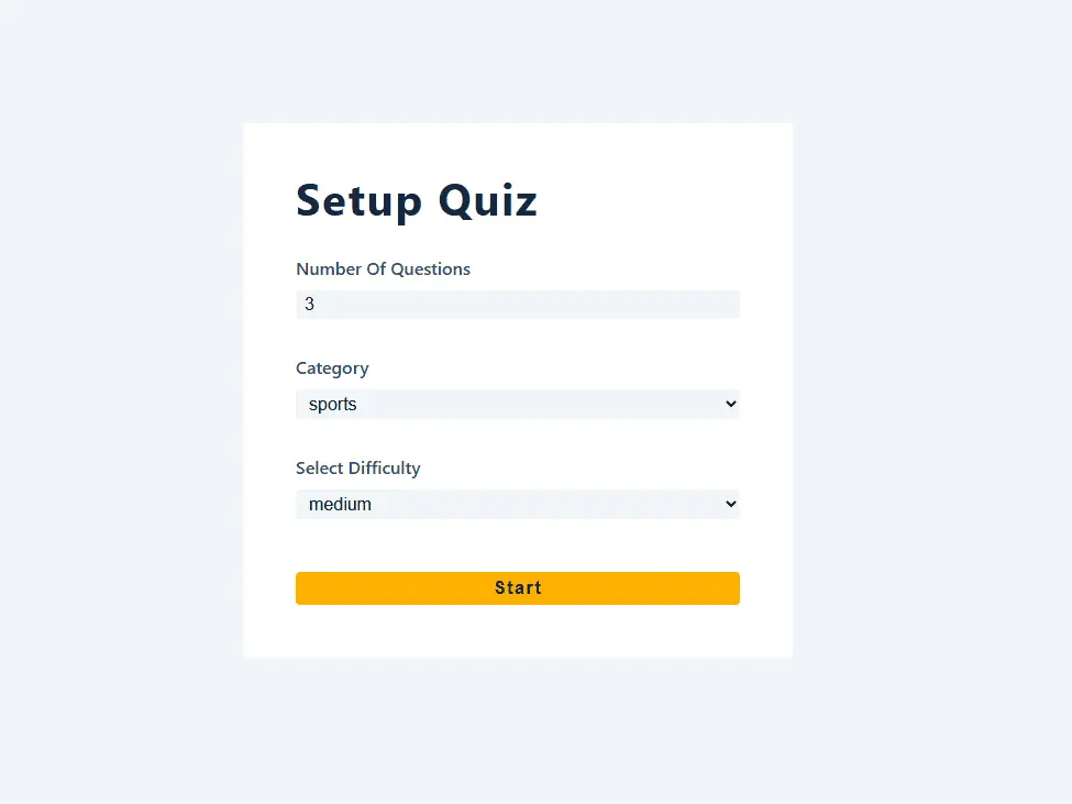 API-Powered Quiz Challenge