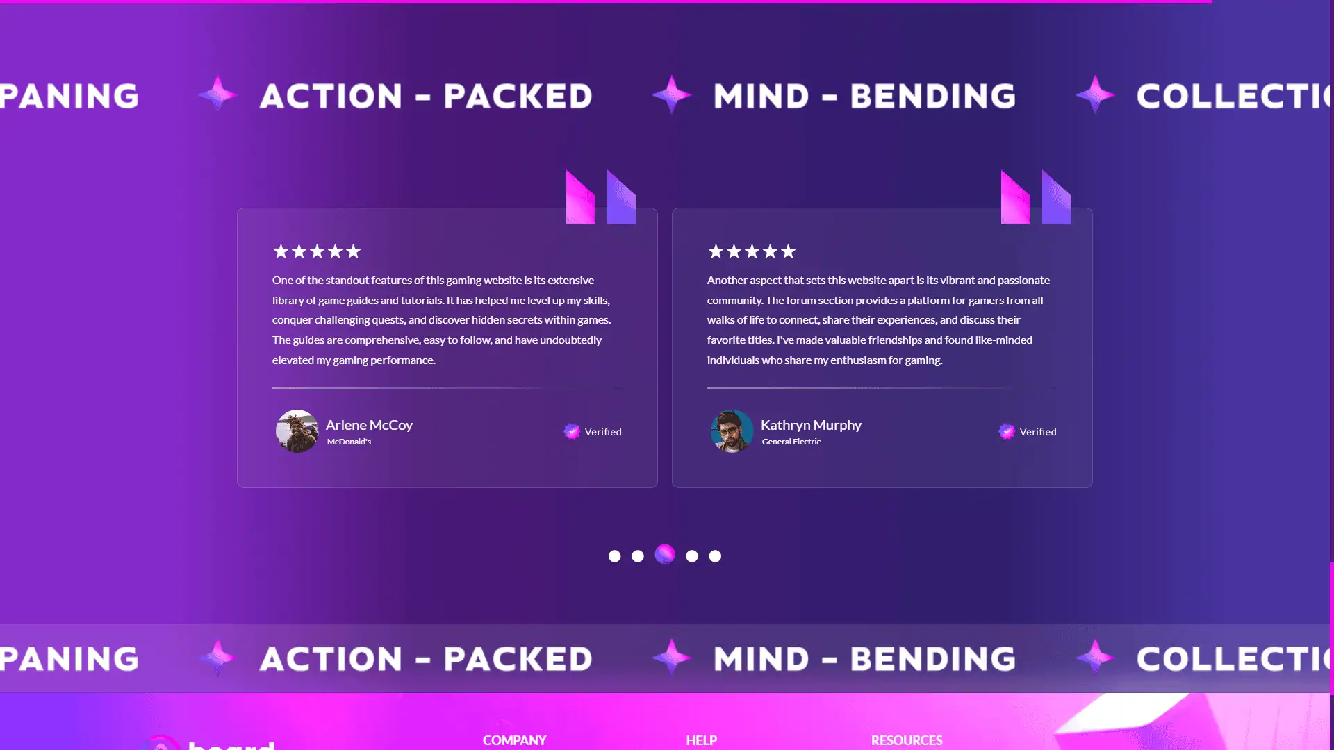 Animated Gaming Portal Showcase screenshot 2