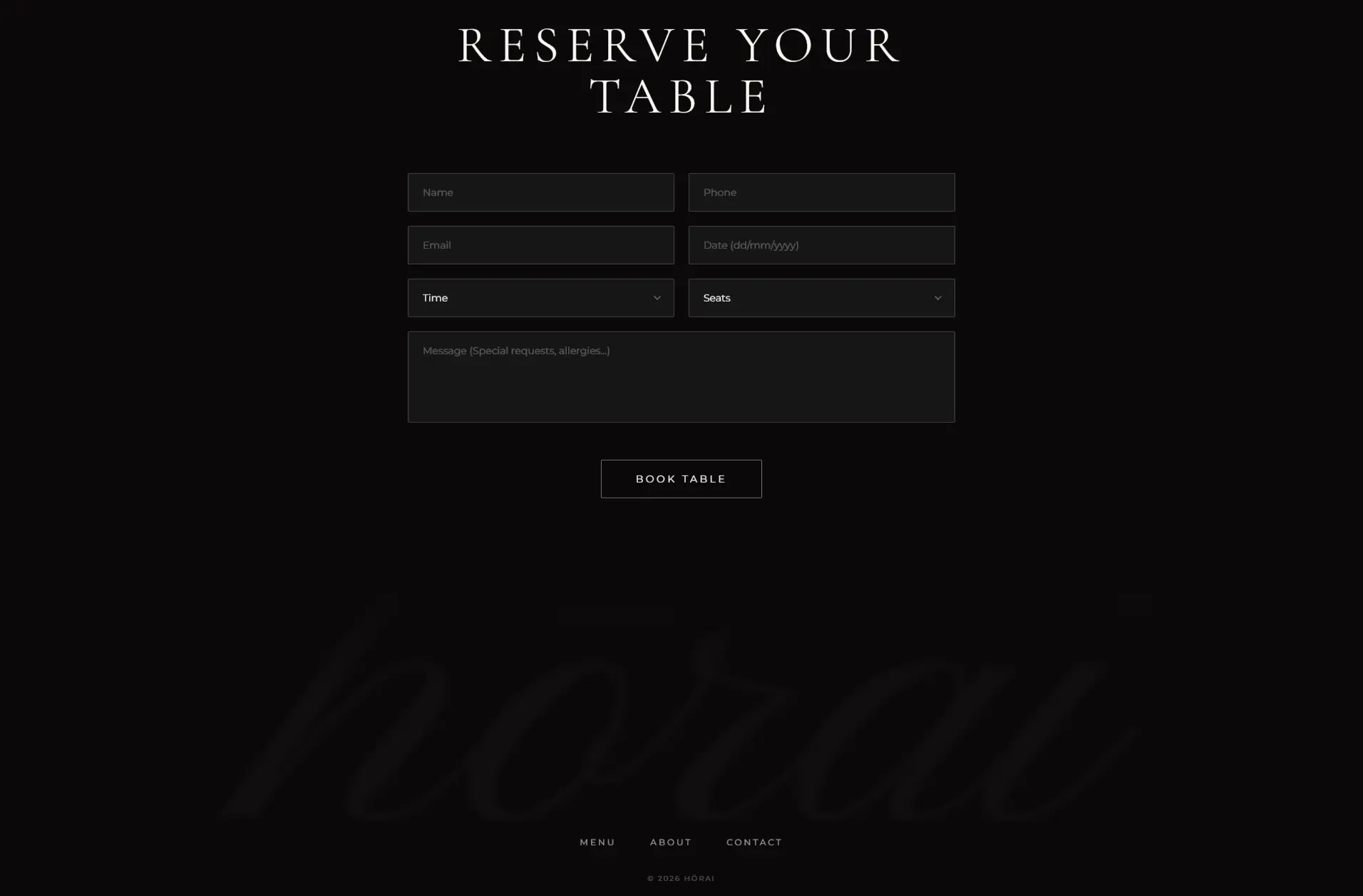 Horai - Restaurant Website screenshot 3