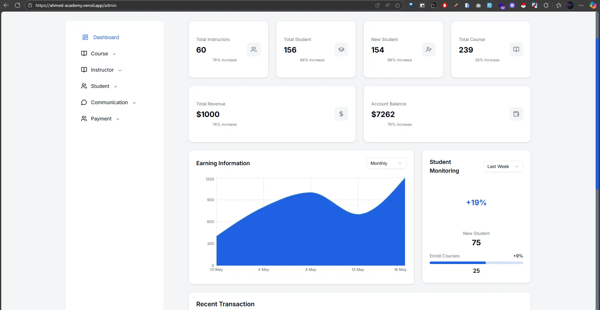 Education Platform + Admin & Instructor Dashboard screenshot 17