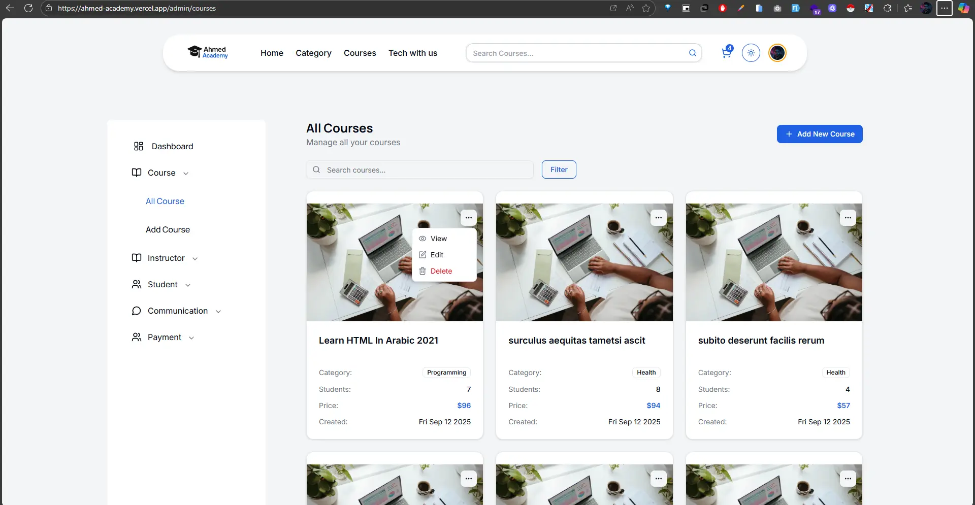 Education Platform + Admin & Instructor Dashboard screenshot 18