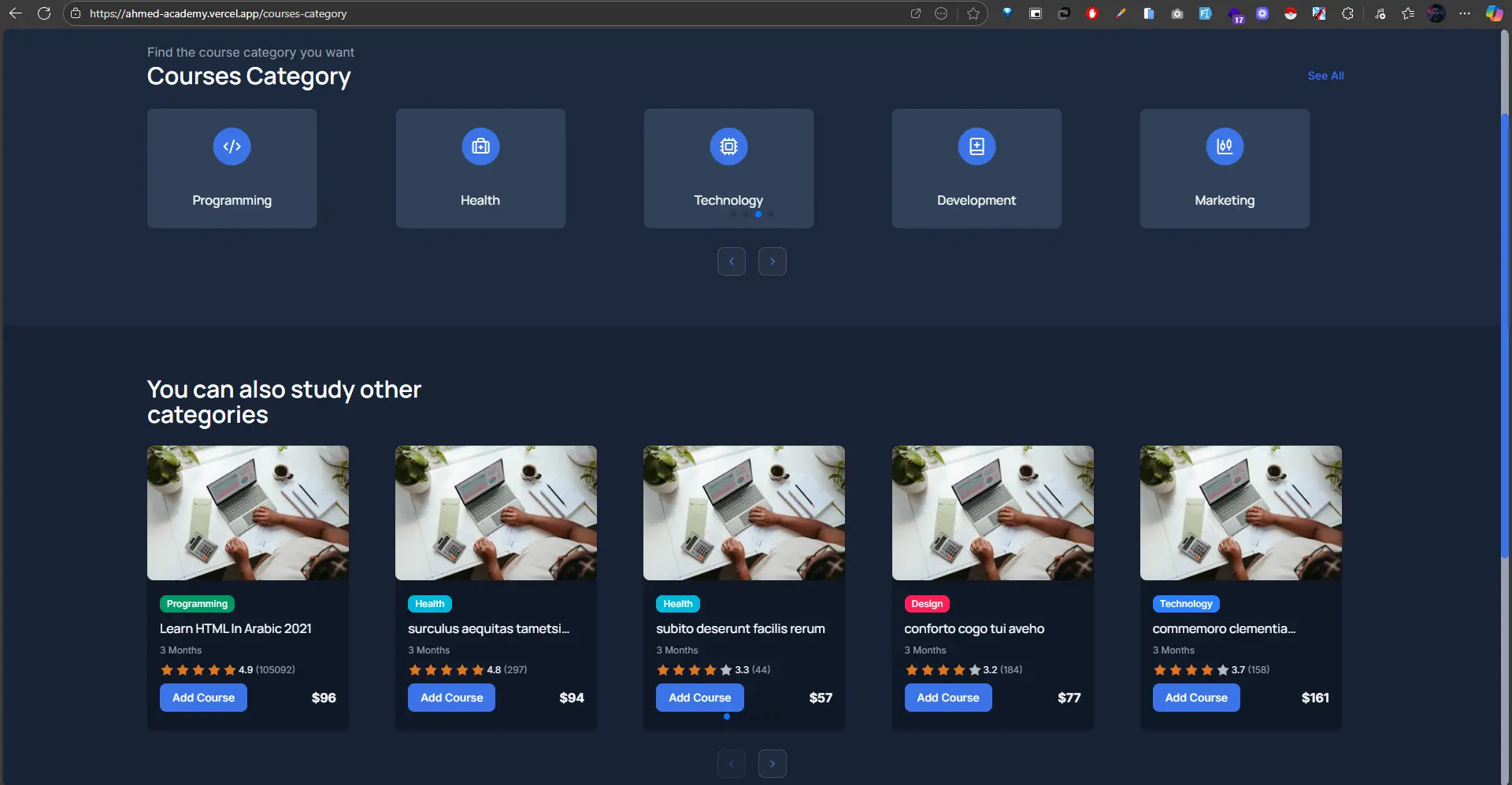 Education Platform + Admin & Instructor Dashboard screenshot 3