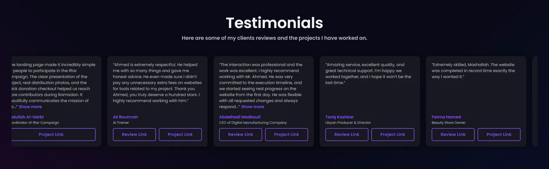Previous Personal Portfolio screenshot 4