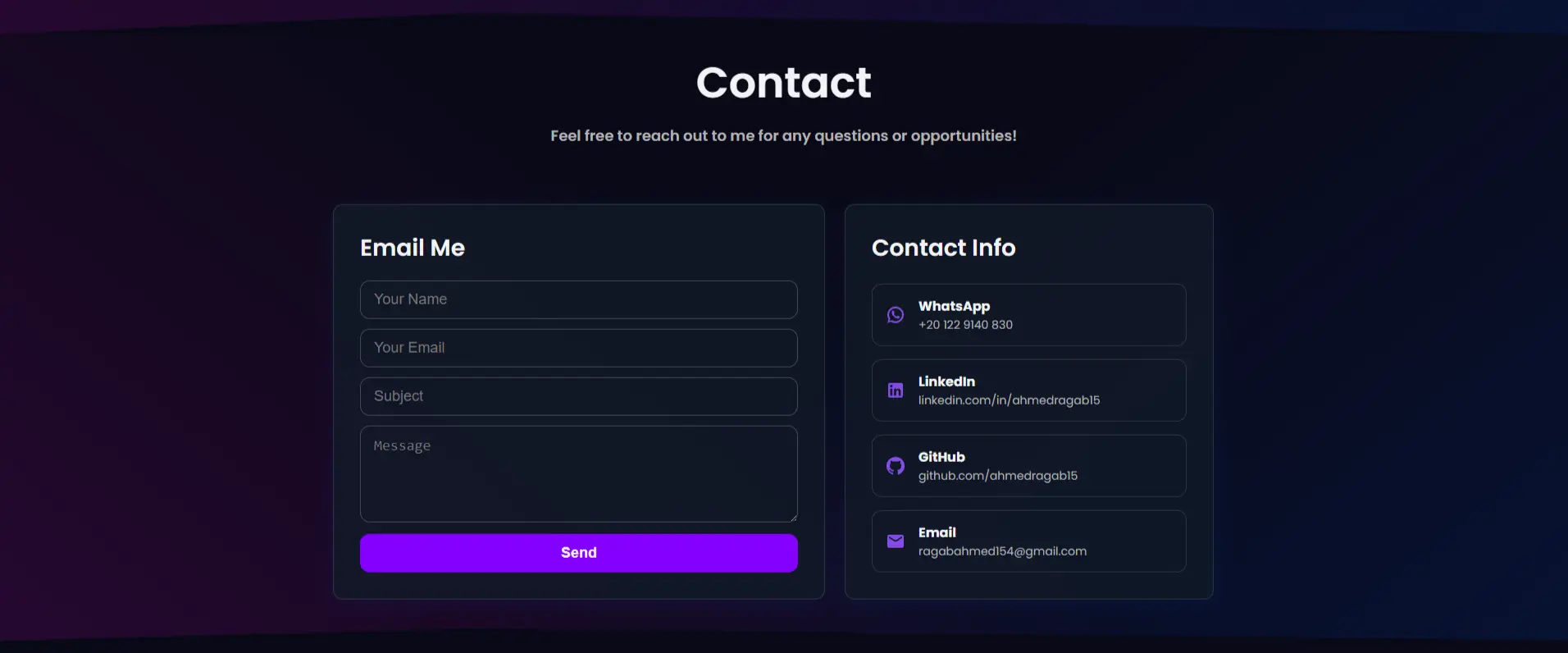Previous Personal Portfolio screenshot 5