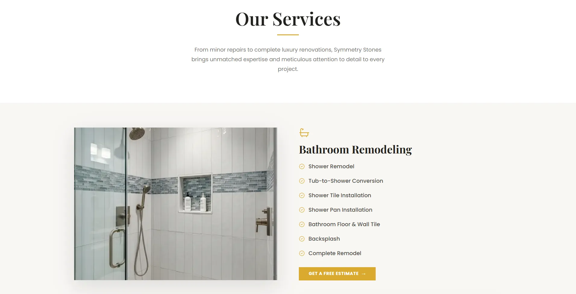 Symmetry Stones – Corporate Website for Remodeling Contractor screenshot 7