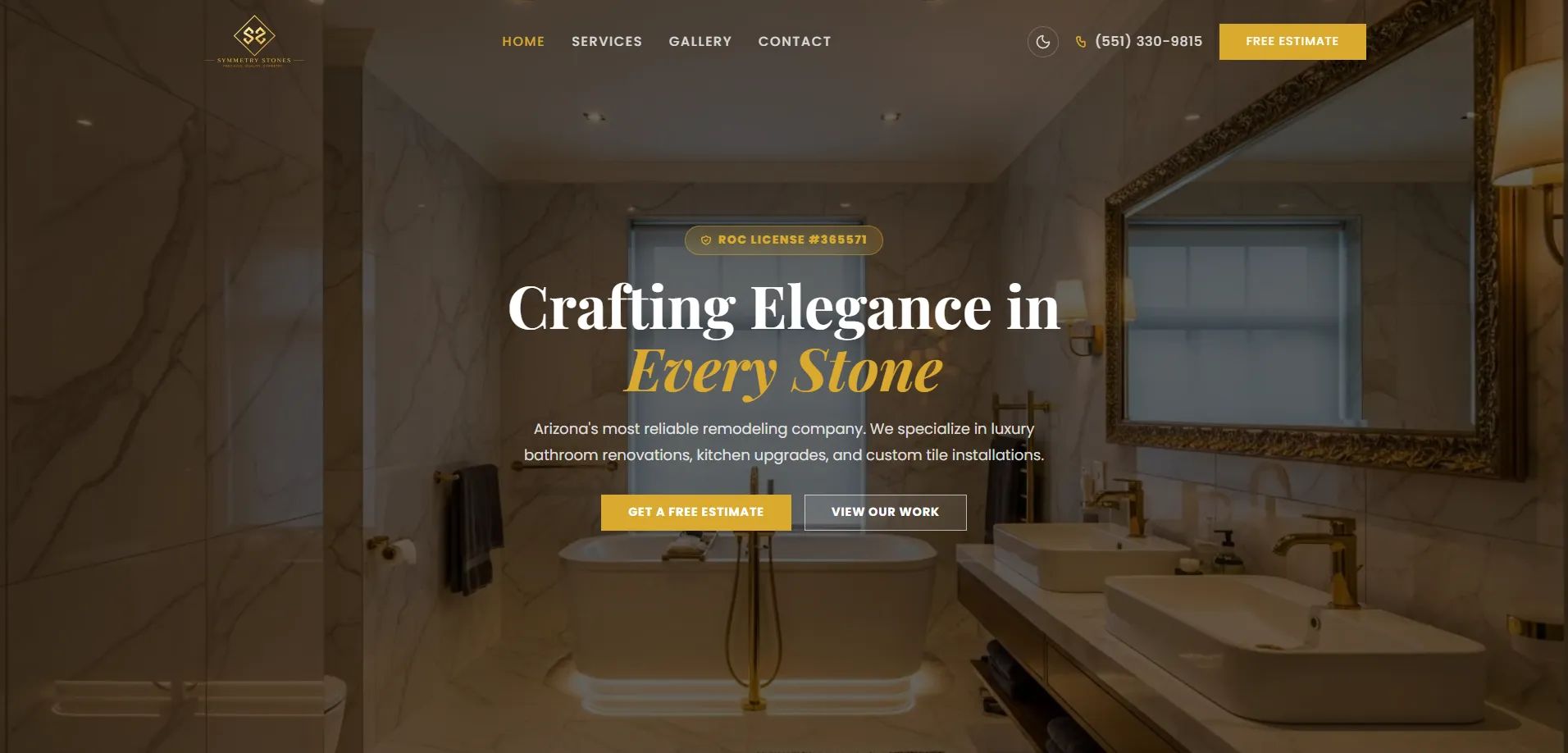 Symmetry Stones – Corporate Website for Remodeling Contractor